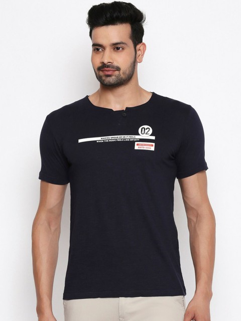 

Integriti Men Navy Blue Solid Round Neck T-shirt