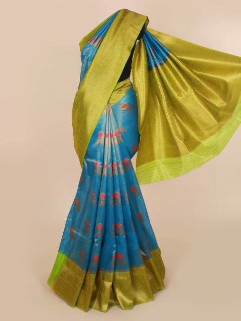 

Pothys Blue & Green Woven Design Saree