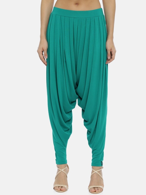 

Bitz Women Teal Green Solid Patiala