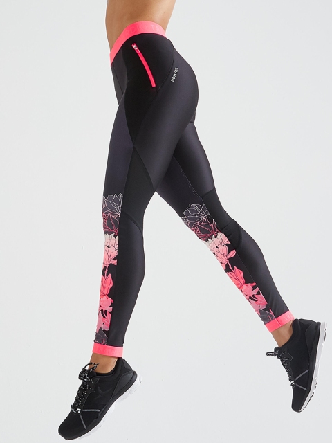 

Domyos By Decathlon Women Black Printed Regular Fitness Leggings