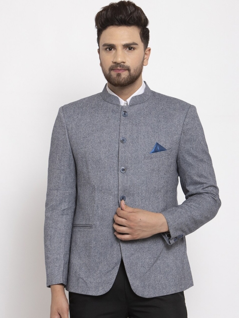 

NEUDIS Men Blue Solid Bandhgala Blazer