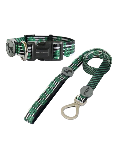 

Heads Up For Tails Green Be-Leaf in Good Dogs Collar and Leash Set