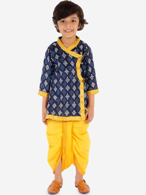 

Chipbeys Boys Blue Printed Kurta with Dhoti Pants