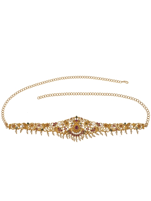 

Alankruthi Gold-Plated & Pink Stone-Studded Kamarband