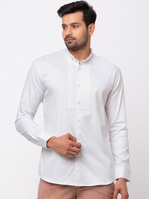 

mode de base Men White Slim Fit Solid Casual Shirt