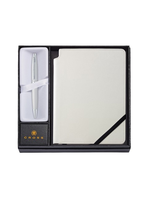 

Cross Satin White Chrome Ball Pen With Journal