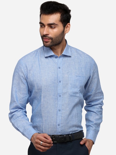 

JADE BLUE Men Blue Regular Fit Striped Formal Shirt