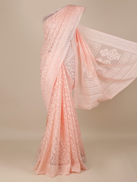 

Pothys Pink Woven Design Jute Silk Saree