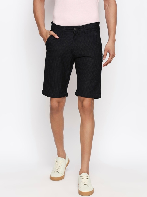 

Killer Men Black Striped Slim Fit Regular Shorts