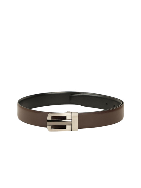 

ZEVORA Men Brown & Black Solid Belt