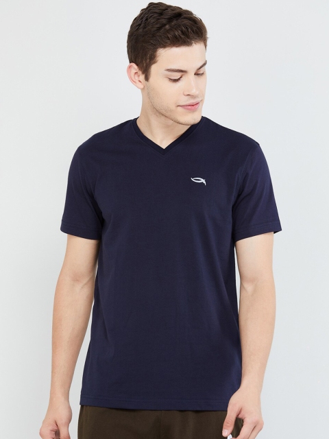 

max Men Navy Blue Solid Lounge T-Shirt