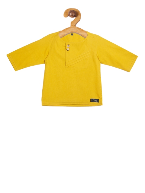 

Zotw Kids Yellow Solid Pathani Kurta