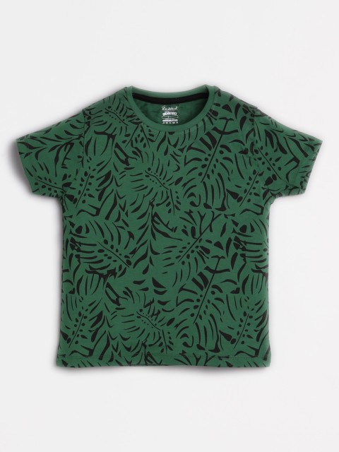 

Redden Boys Green Printed Round Neck T-shirt