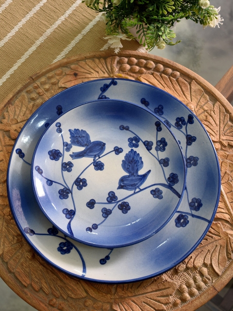 

Neerja White & Blue Set of 2 Plates