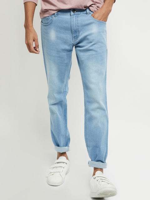 

max Men Blue Regular Fit Mid-Rise Clean Look Jeans