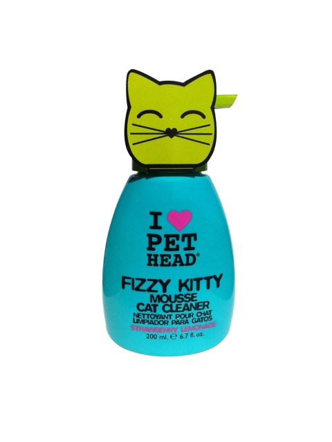 

Pet Head Fizzy Kitty Strawberry Lemonade Mousse Cat Cleaner - 200 ml, Blue