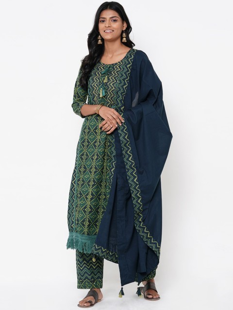 

FASHOR Women Multi-coloured printed Kurta with Trousers & Dupatta