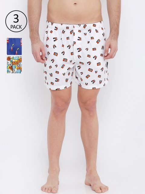 

XYXX Men Super Combed Cotton Printed Pack of 3 Remix Boxer XYBOX3PCKN26, Blue
