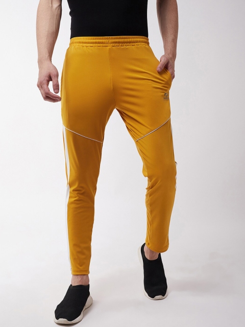 

Masch Sports Men Mustard Yellow & White Solid Slim Fit Track Pants