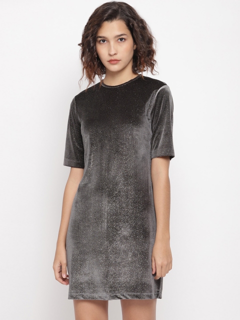 

LA LOFT Women Grey Solid T-shirt Dress
