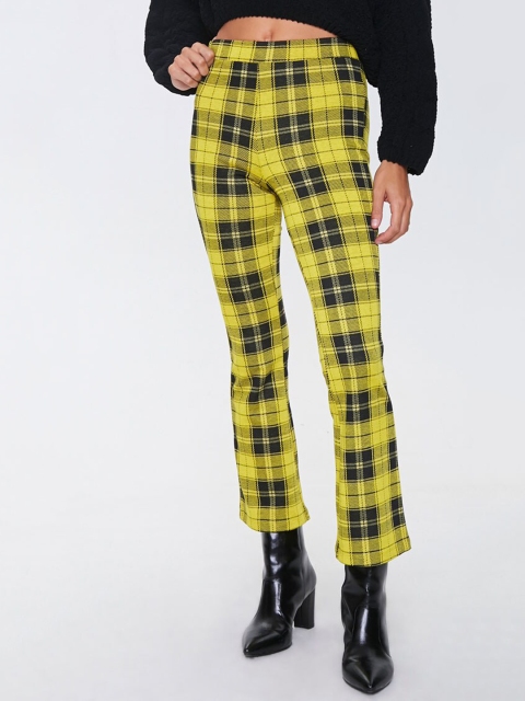 

FOREVER 21 Women Multicoloured Regular Fit Checked Regular Trousers, Multi
