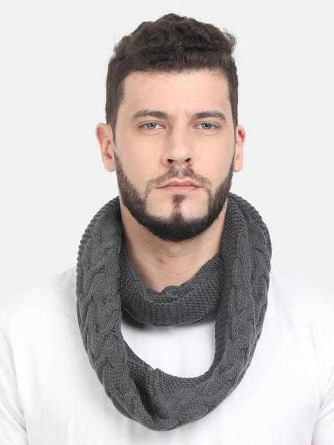 

FabSeasons Unisex Charcoal Grey Self Design Muffler