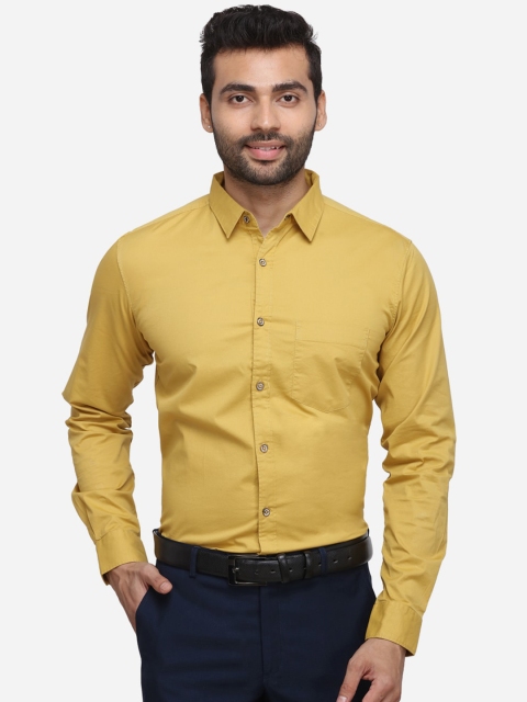 

JADE BLUE Men Yellow Regular Fit Solid Casual Shirt