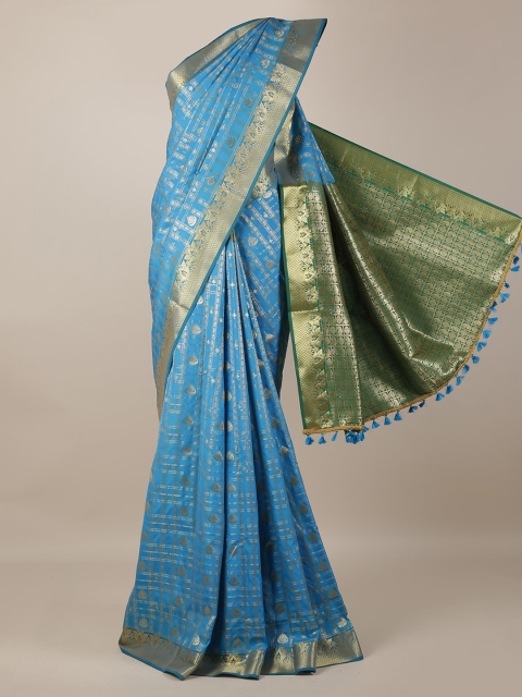 

Pothys Blue Printed Art Silk Saree