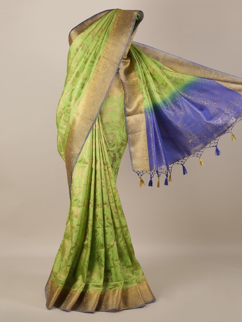 

Pothys Green Woven Design Jute Silk Saree
