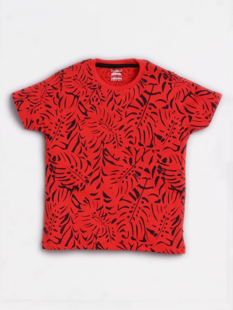 

Redden Boys Red Printed Round Neck T-shirt