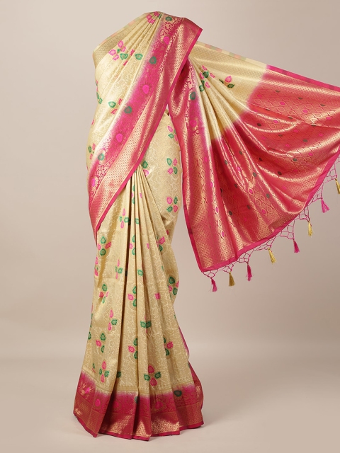 

Pothys Cream-Coloured Woven Design Jute Silk Saree