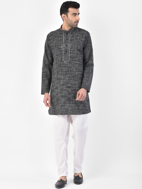 

SG LEMAN Men Black & White Printed Kurta with Pyjamas