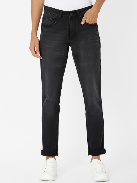 

MARCA Disati Men Black Slim Fit Mid-Rise Low Distress Jeans
