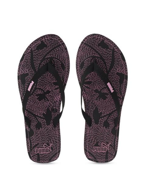 

Puma Women Black & Purple Printed Thong Flip-Flops