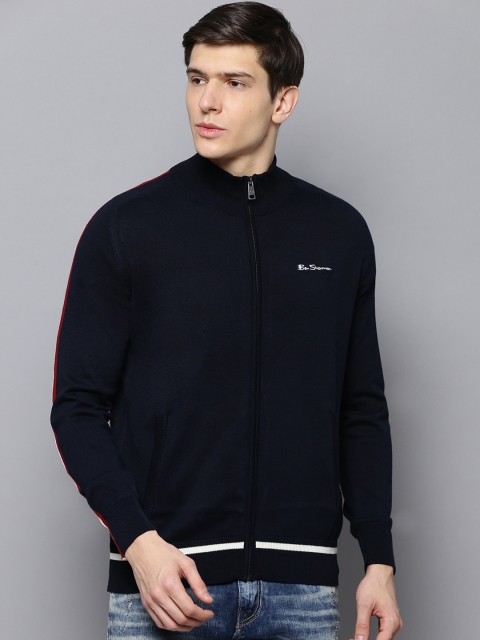 

BEN SHERMAN Men Navy Blue Solid Sweatshirt