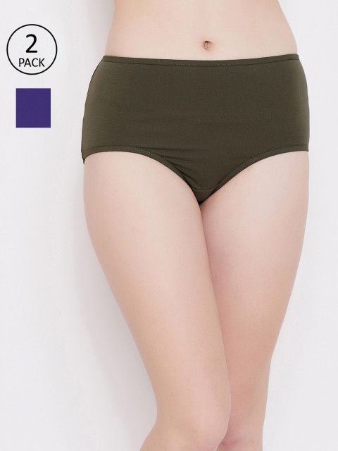 

Clovia Women Pack of 2 Solid Hipster Briefs COMPNC854M, Purple