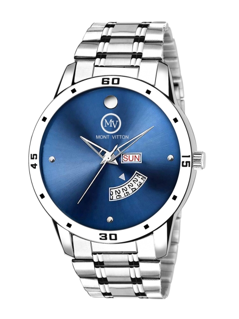 

MONTVITTON Men Blue & Silver-Toned Analogue Watch MV1222