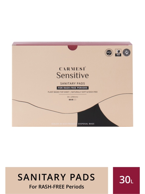 

CARMESI Pack of 30 Large Sensitive Sanitary Pads, White