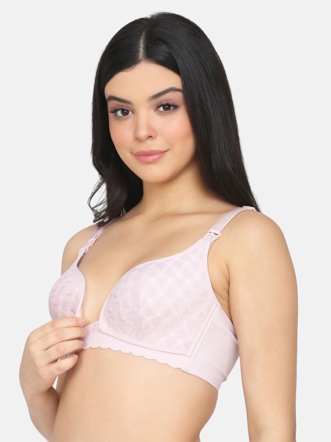 

MAMMA PRESTO Pink Printed Non-Wired Lightly Padded Maternity Nursing Bra MPF-32