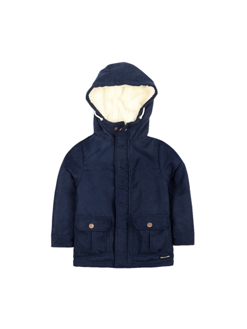 

Cherry Crumble Boys Navy Blue Solid Bomber
