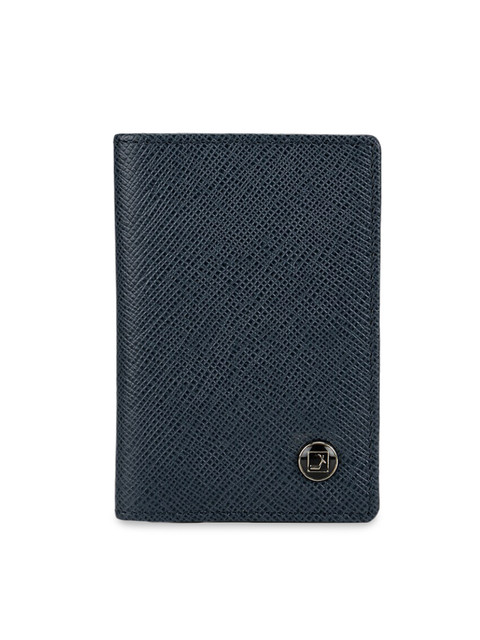 

Da Milano Men Blue Textured Leather Two Fold Wallet