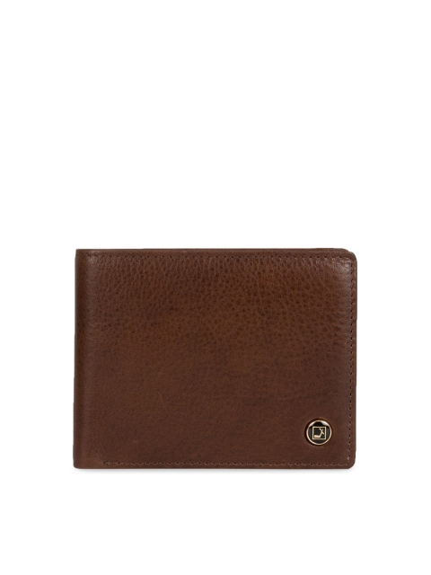

Da Milano Men Brown Textured Leather Two Fold Wallet