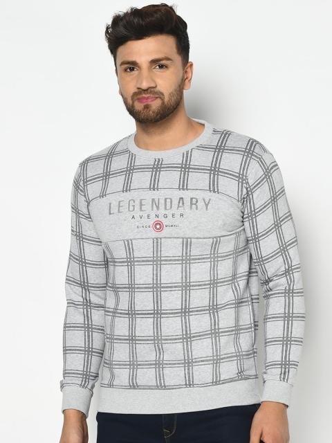 

Octave Men Grey Checked Sweatshirt