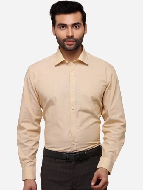 

JADE BLUE Men Beige Regular Fit Solid Formal Shirt