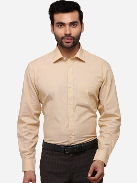 

JADE BLUE Men Beige Regular Fit Checked Casual Shirt