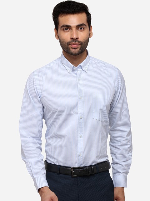 

JADE BLUE Men Blue Tailored Fit Striped Formal Shirt