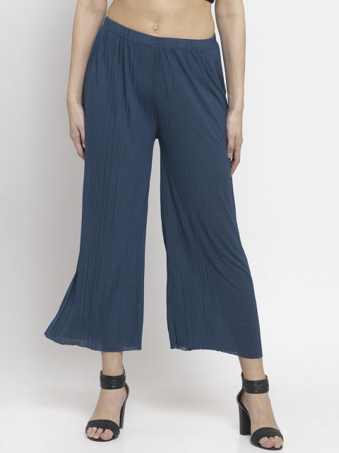 

KLOTTHE Women Blue Solid Wide Leg Palazzos