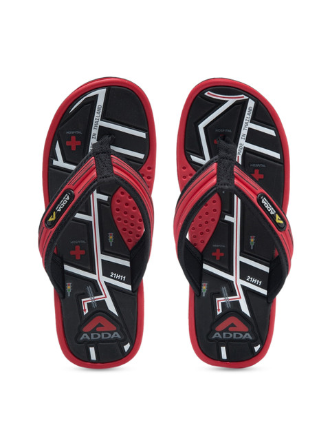 

Adda Men Black & Red Printed Thong Flip-Flops