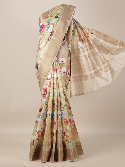 

Pothys Beige Woven Design Jute Silk Saree