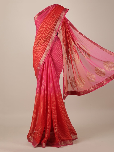 

Pothys Magenta Printed Poly Georgette Saree